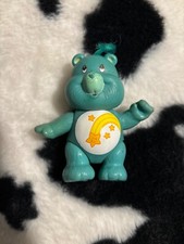 Vintage 1980s Care Bears Teal Wish Bear 3" PVC Figurine Toy AGC HONG KONG