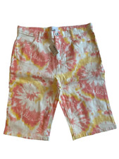 The Childrens Place Kids Skimmer Shorts Size 16 Pink Yellow Tie Die School NWT