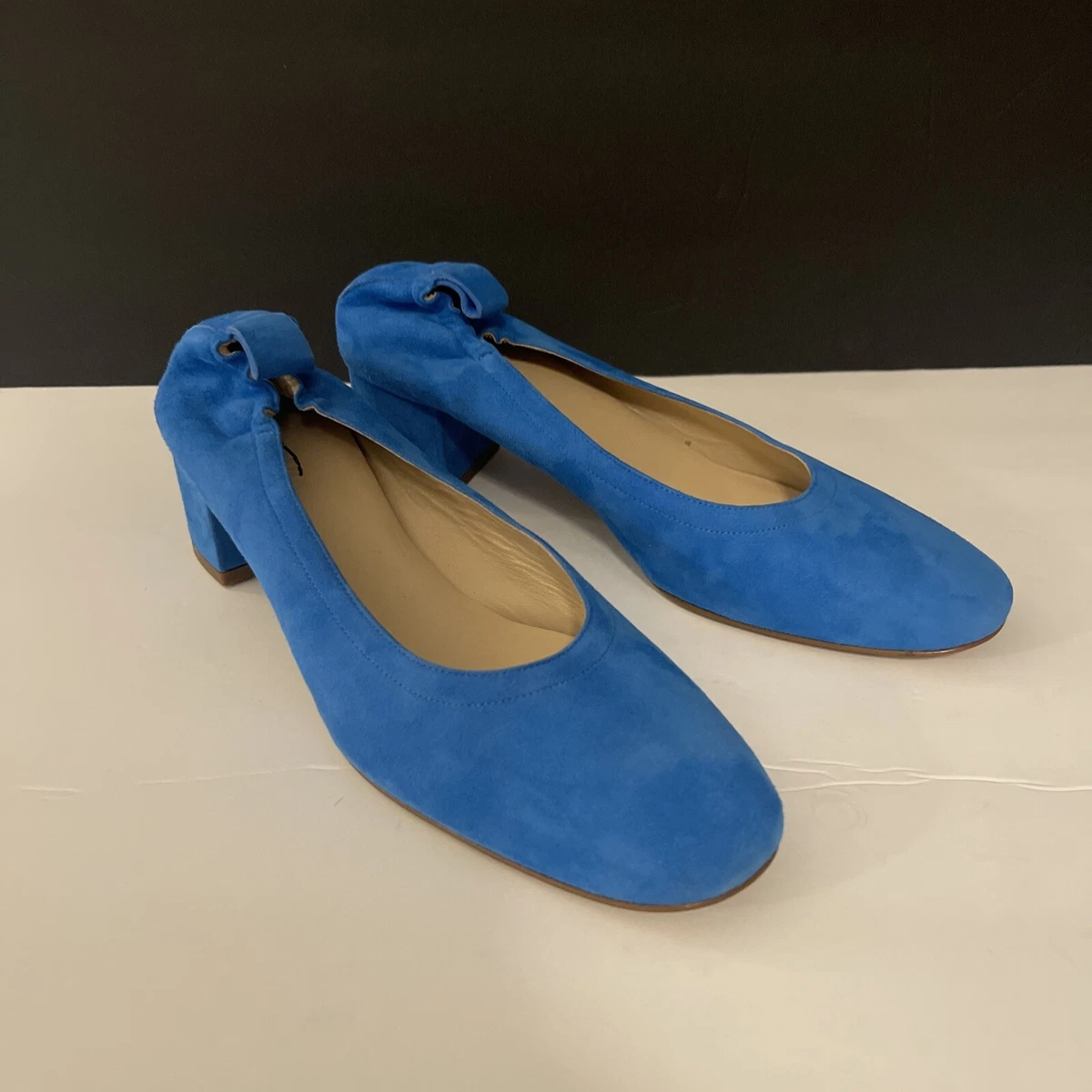 Everlane The Day Heel Brilliant Blue Suede Size 10 New eBay