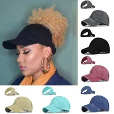  Hair Messy Bun Ponytail Baseball Cap Golf Sports Ponytail Cap Curly Backless  .