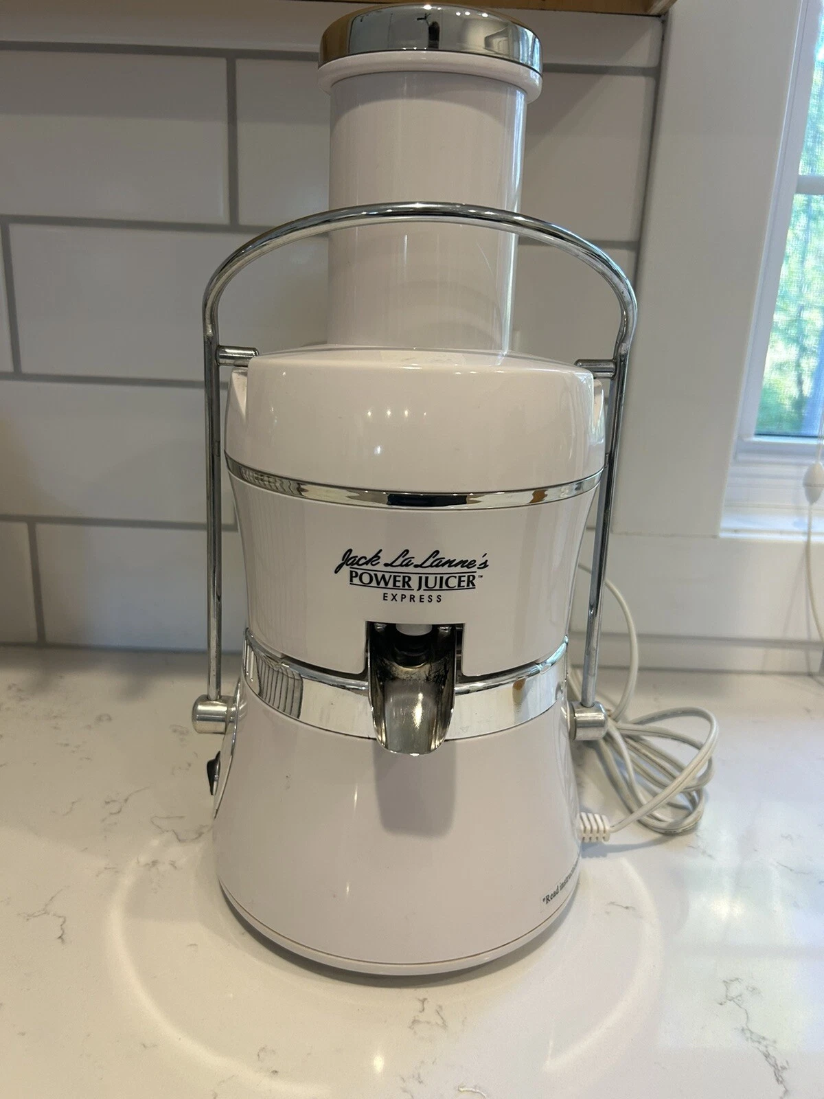 Jack LaLanne Power Juicer Express White chrome accents MT-1020