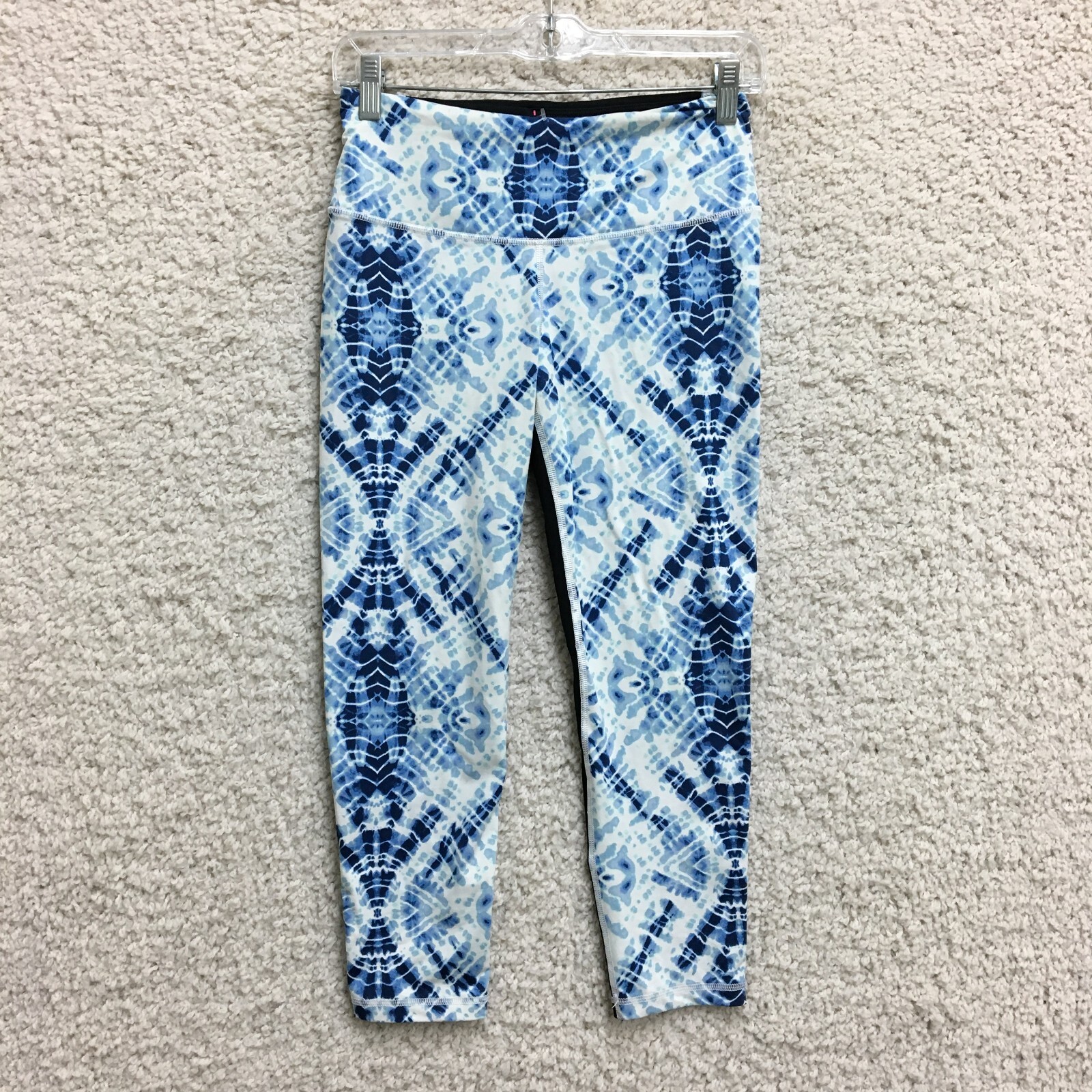 Victoria Secret VSX Sport Capri Pants Small Blue Tie Dye Womens Activewear