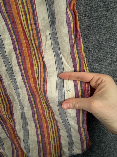 Etro Milano Italy Langarm Hemd Leinen gestreift bunt Knopfleiste Logo XL - Bild 21 von 24