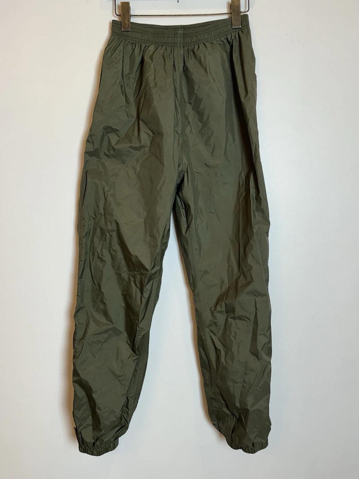 LL Bean Men's Small S Green Stowaway Gore-Tex Pants Regular Nylon Vintage GREAT!
