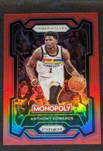 Anthony Edwards 2023-24 Panini Prizm Monopoly #52 Red /99