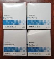 Case of 4 McKesson Split Sponges Sterile 6-Ply 2 x ,25 Packs 4"x4" 200 Total
