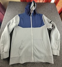 Under Armour Gray Blue Full Zip Mens Large Hoodie Jacket Athletic