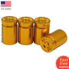 4x Wheel Tire Valve Cap Stem Cover For Truck, Car, Bike Bullet Shell Style GOLD