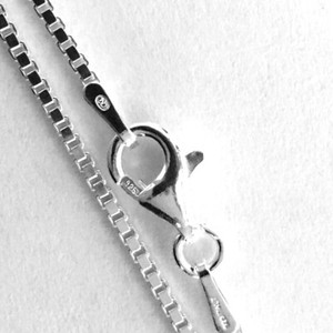 estampillé 925 Italie 22 in environ 55.88 cm Homard Argent Sterling Boîte Chaîne Collier 1.1 mm Italie