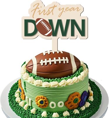First Year Down Birthday Party Decorations, Rugby Football Cake