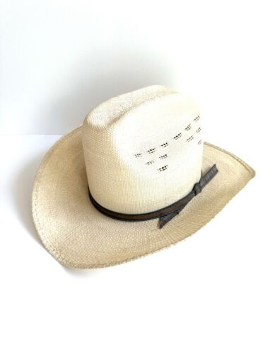 Natural Straw Vented Sz. 7 Rancher Cowboy Hat