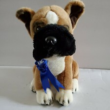 FAO Schwarz Dog Blue Ribbon Boxer Plush Puppy Stuffed Animal Soft