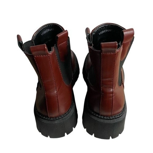 ASOS RAID Women's Burgundy Visionary Chunky Ankle Chelsea Boots - Picture 4 of 8