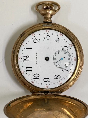 Antique WALTHAM 17 Jewels Gold Filled Pocket Watch Pre-Owned Doesn't Run- 35#163