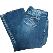 Silver Jeans Co Suki Bootcut Jeans Womens Size 24 Curvy Fit Embroidered READ