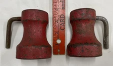 Unmarked 3.5" Barbell Long Collars, old school red, standard 1" hole