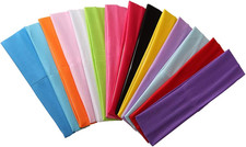 14Pcs Mixed Colors Yoga Sports Headbands for Women - Soft Elastic Stretch Girls