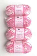 4 Skeins 3.5 Oz. Each Bernat Handicrafter Washable Cotton Yarn, Pinky Stripes
