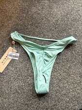 Oh Polly Pollo Ruched Thong bikini bottom in a light blue- Brand new with Tags