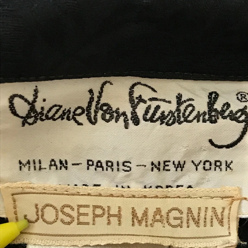 Vestido camisero Diane Von Furstenberg Joseph Magnin 100 % seda para mujer 8 negro floral Foto 3 de 4