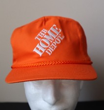 VTG The Home Depot Orange Uniform Hat Embroidered Rope SnapBack Summit Tag 