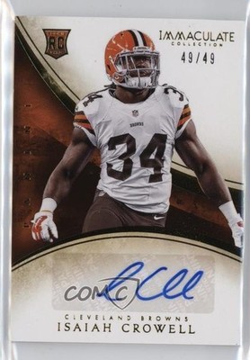 2014 Panini Immaculate Rookie Auto 49/49 Isaiah Crowell #145 Rookie Auto RC s1i