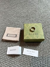 Gucci Sterling Silver GG Band Ring with Box  Papers