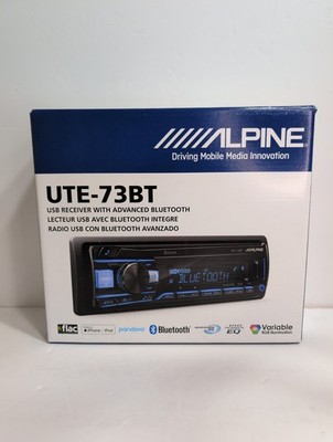 Alpine UTE-73BT Single-DIN Digital Media Stereo with Bluetooth USB & Auxiliary