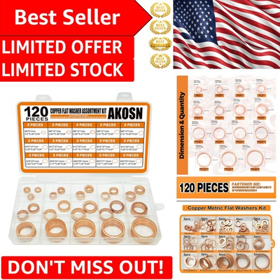#ad #ad Versatile 120 Piece Copper Sealing Washer Set for Automotive amp; Plumbing Use $15.19