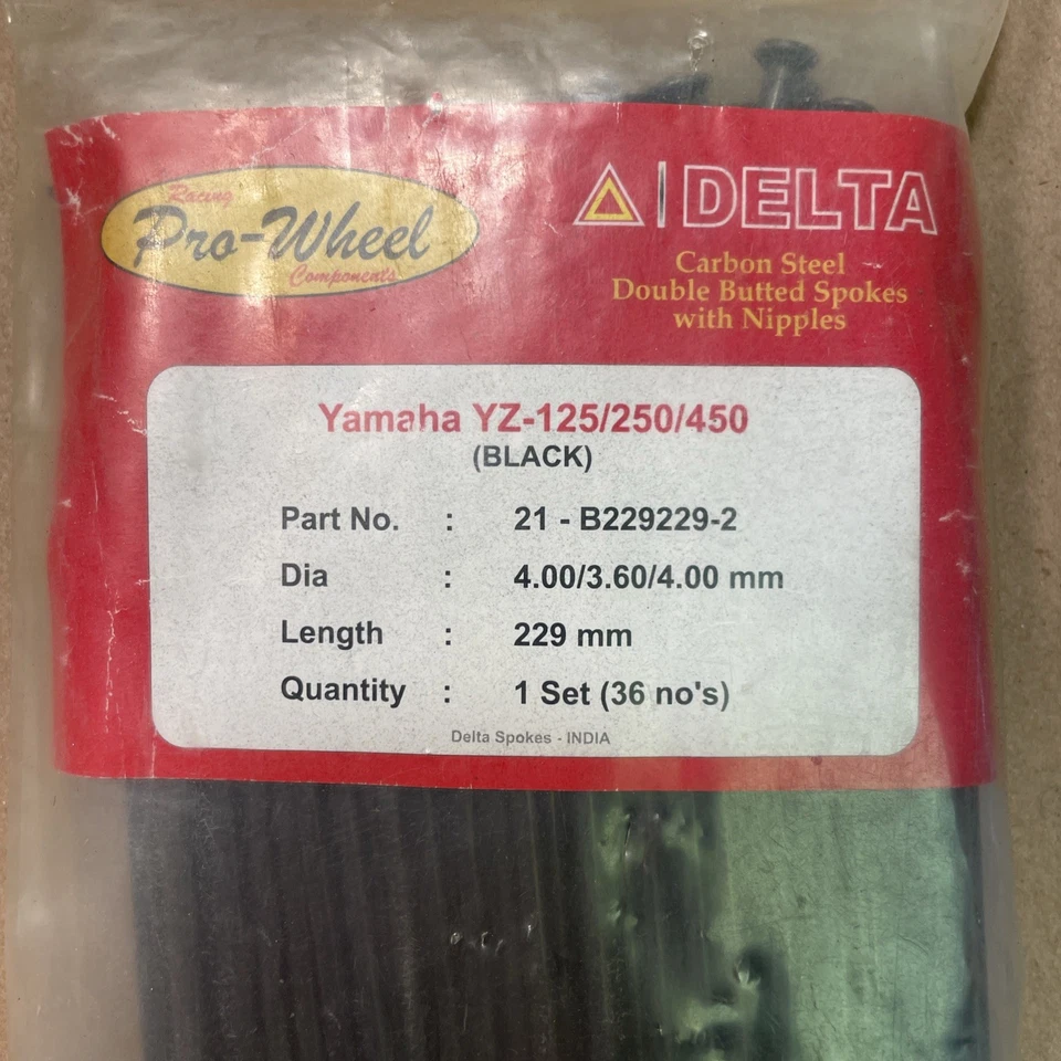 PRO-WHEEL 2001 - 2015 年 YAMAHA YZ250F 双扣 SPOKES 黑色/黑色前 21 件套 — 第 2/4 张图片