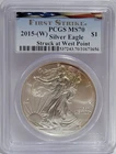 2015-(W) $1 American Silver Eagle PCGS MS70 FIRST STRIKE Struck At West Point
