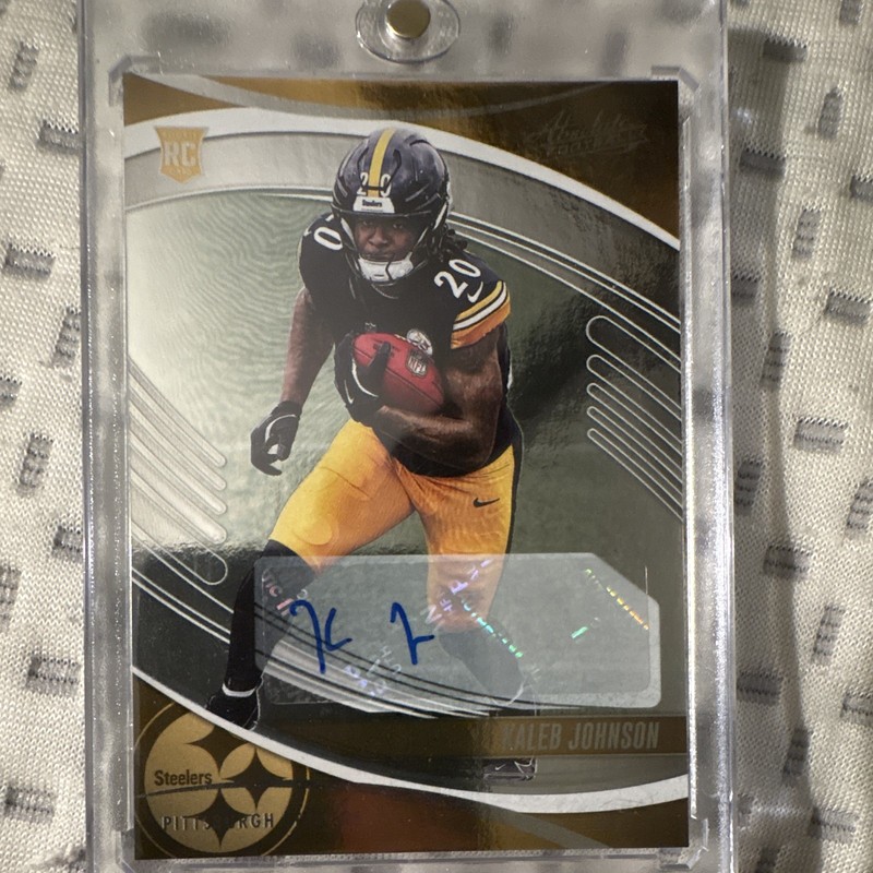 Panini 2025 Absolute Football Kaleb Johnson RC Auto #148 Pittsburgh Steelers