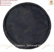 Indiano professionale Dholak Mota Kundal nero pelle di capra Bayan testa basso skin