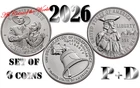 2026 P&D Semiquincentennial Quarters  Set of 6 Coins