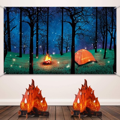 Forest Scene Camping Backdrop Camping Photography Background Camping Photo Backd