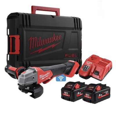 Milwaukee M18ONEFSAG115XPDB-552X 18V FUEL ONE-KEY 115mm Winkelschleifer (2×5,5Ah)