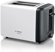 Bosch DesignLine 2-Slice Toaster, Stainless Steel, 970 W, White - TAT3P421GB
