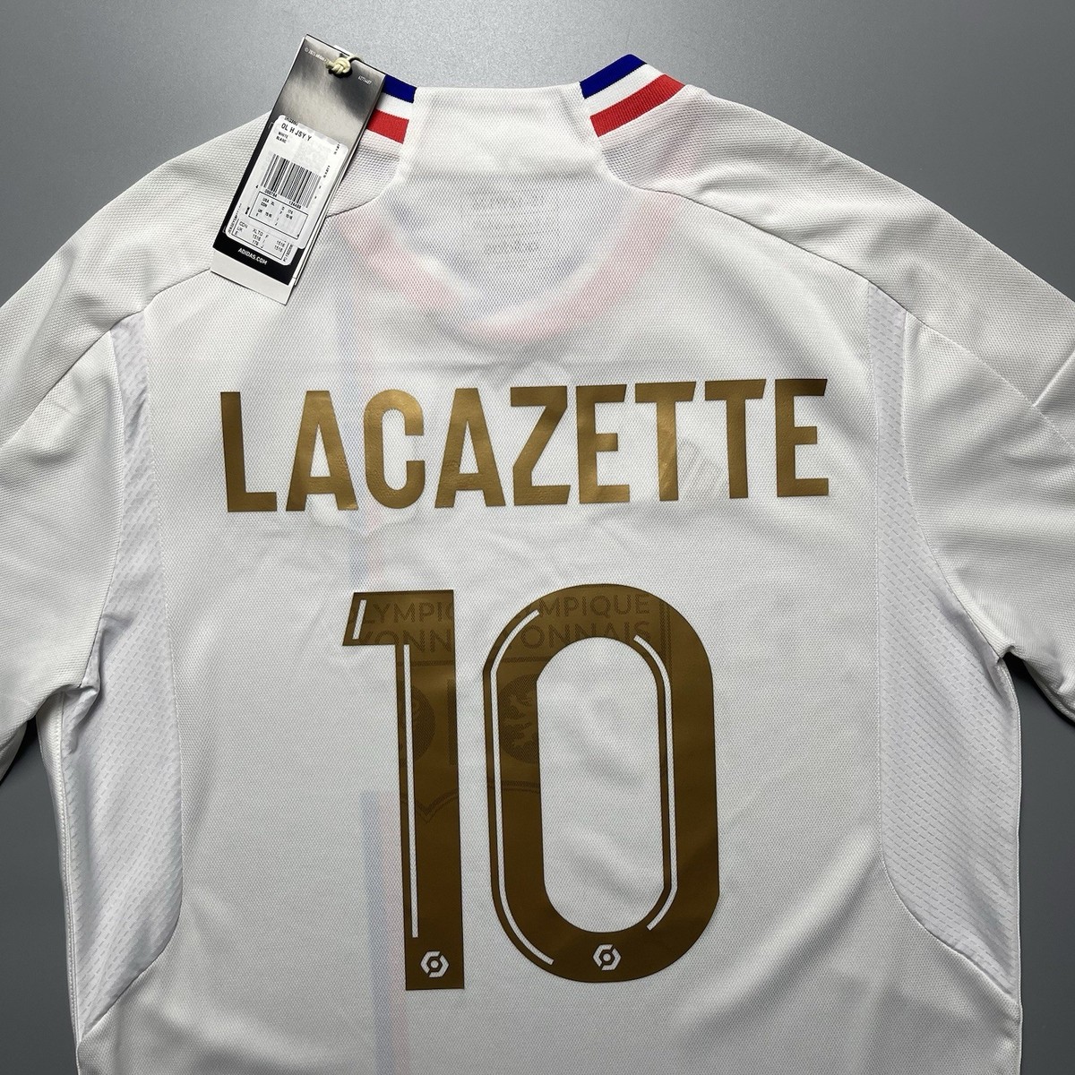 15-16Y/176 SIZE LYON ADIDAS 2023/2024 SOCCER HOME JERSEY #10