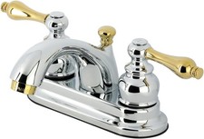 Kingston Brass KB2604AL 4" Centerset Lavatory Faucet Metal Lever Handle Chrome