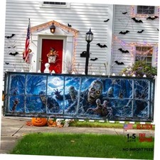 Halloween Banner Scary Zombie Window Decoration 118 35.4 Inch Colorful3148