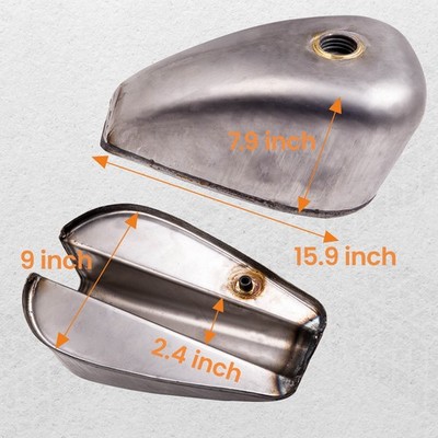 2.4 Gallon Iron Gas Fuel Tank for 1957-1978 Harley-Davidson