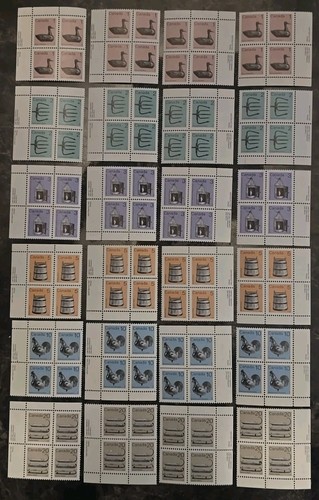 Canada Scott #917-922 Heritage Artifacts Set In Matching Plate Blocks MNH