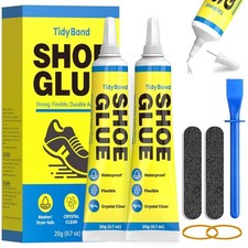 Shoe Glue, Repair Adhesive Flexible, Waterproof, Clear, Super 0.7oz x 2
