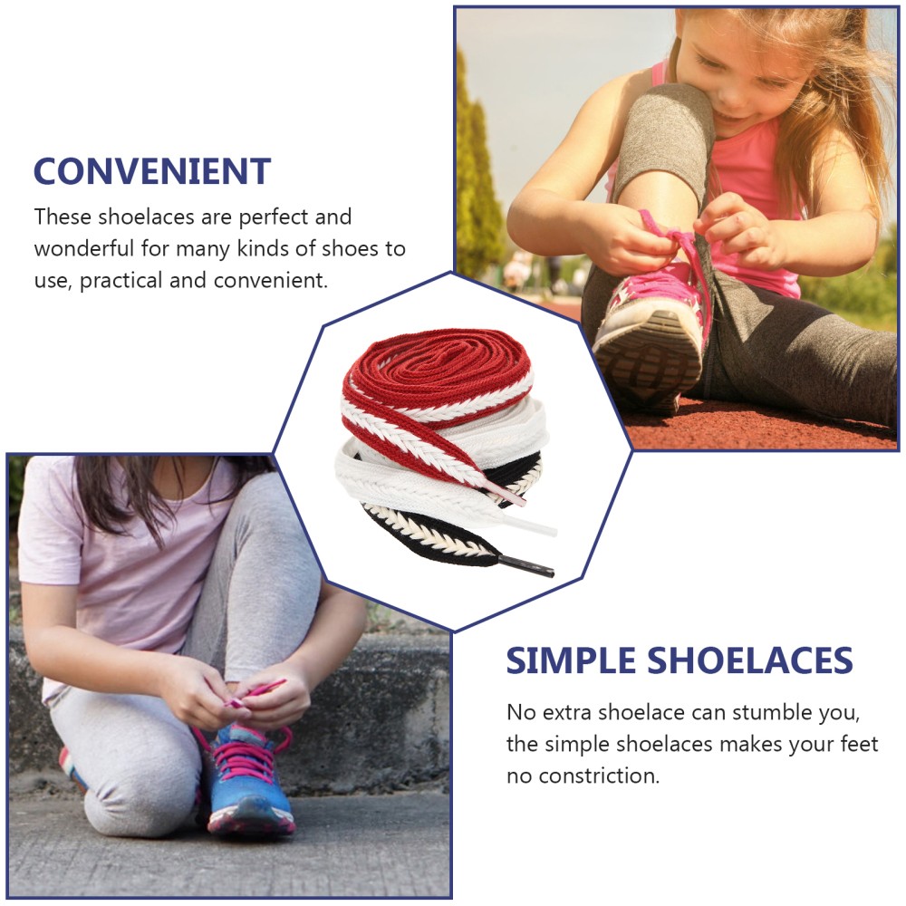 APL 3 Paia Lacci Intrecciati Twill In Poliestere Lacci per Scarpe Sportive