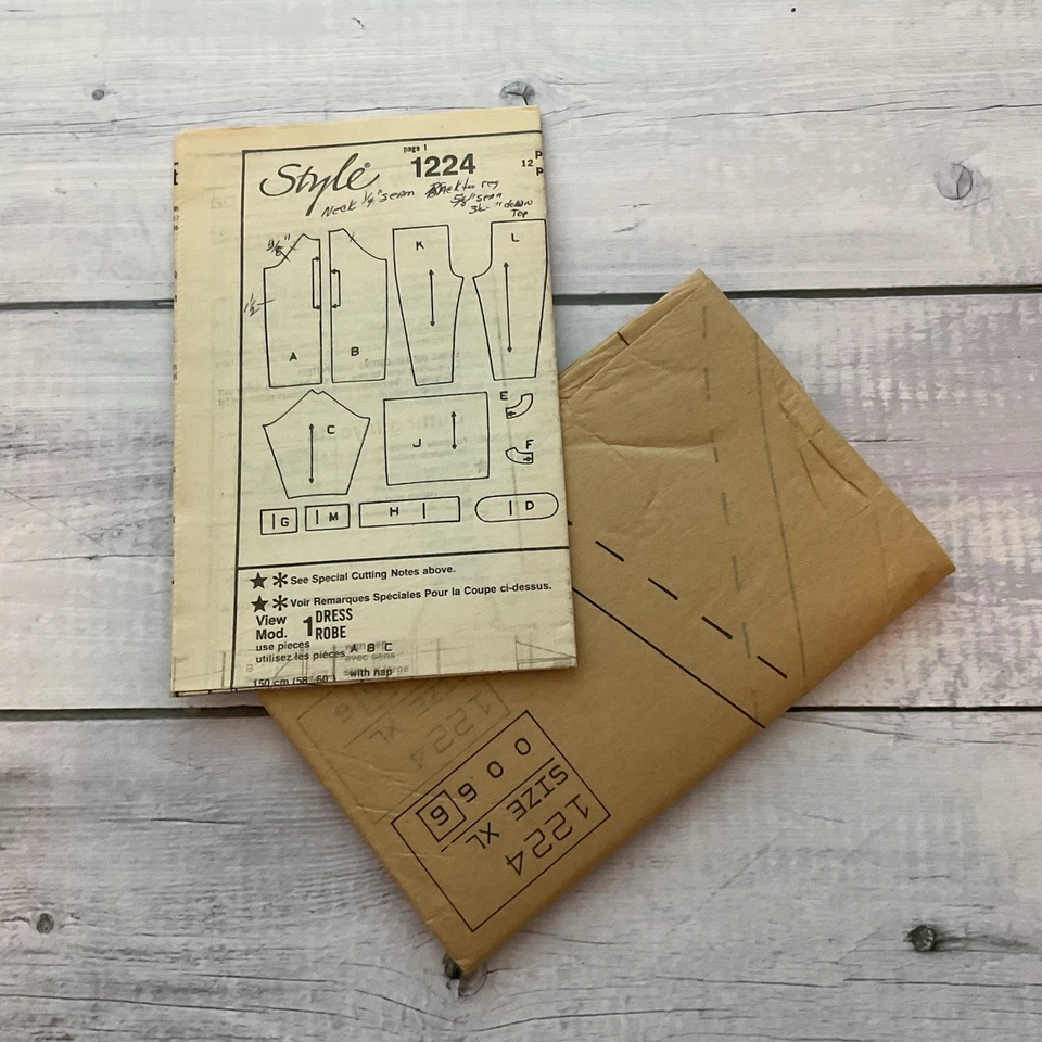 Style 1224 Sewing Pattern Knit Pullover Dress Top Pants Skirt Shorts XL UNCUT - Image 3 of 4