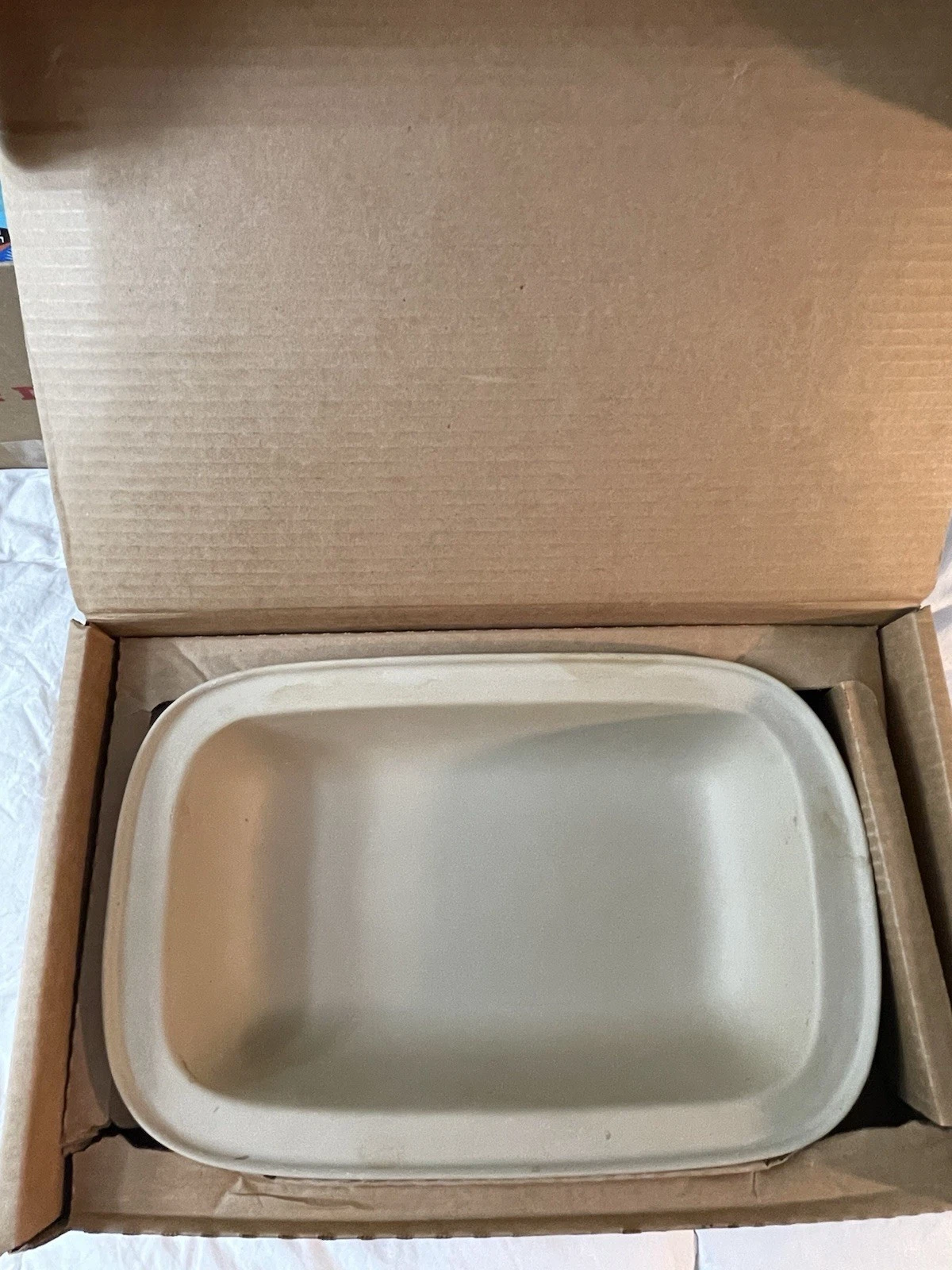 Pampered Chef Rectangular Lid Bowl Baker #1435 Rectangle Stoneware Cover