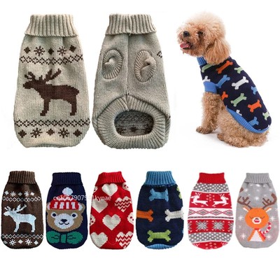  Warm Knitted Pet Sweater   Soft Winter Clothes for Small & Medium Dogs