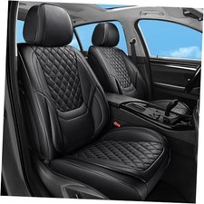 Car Seat Covers Full Set Black, Luxury Faux Leather Car Seat Black-Full Set
