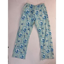 Vintage Y2K Care Bears Graphic Pajama Pants Blue Cloud Print VTG Sleepwear