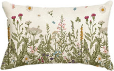 Wildflowers Fall Throw Pillow Cover, 12 X 20 Inch Flower Cushion Case Decoration